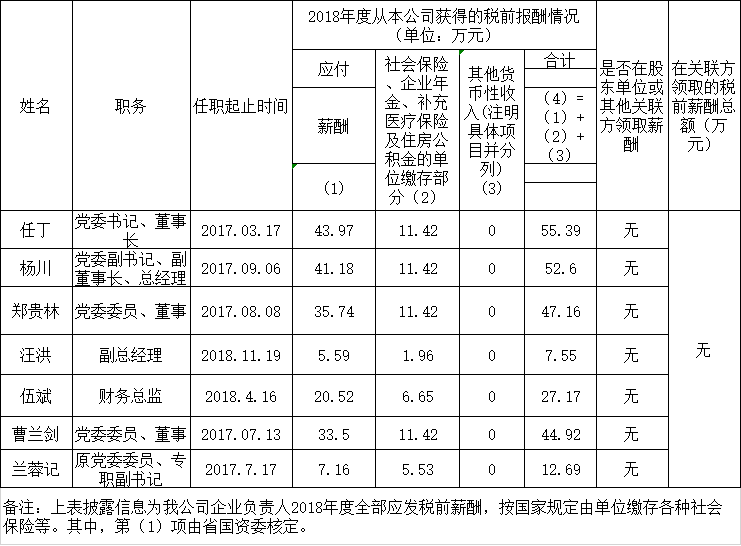 四川省Z6尊龙凯时集团有限责任公司负责人2018年度薪酬情况